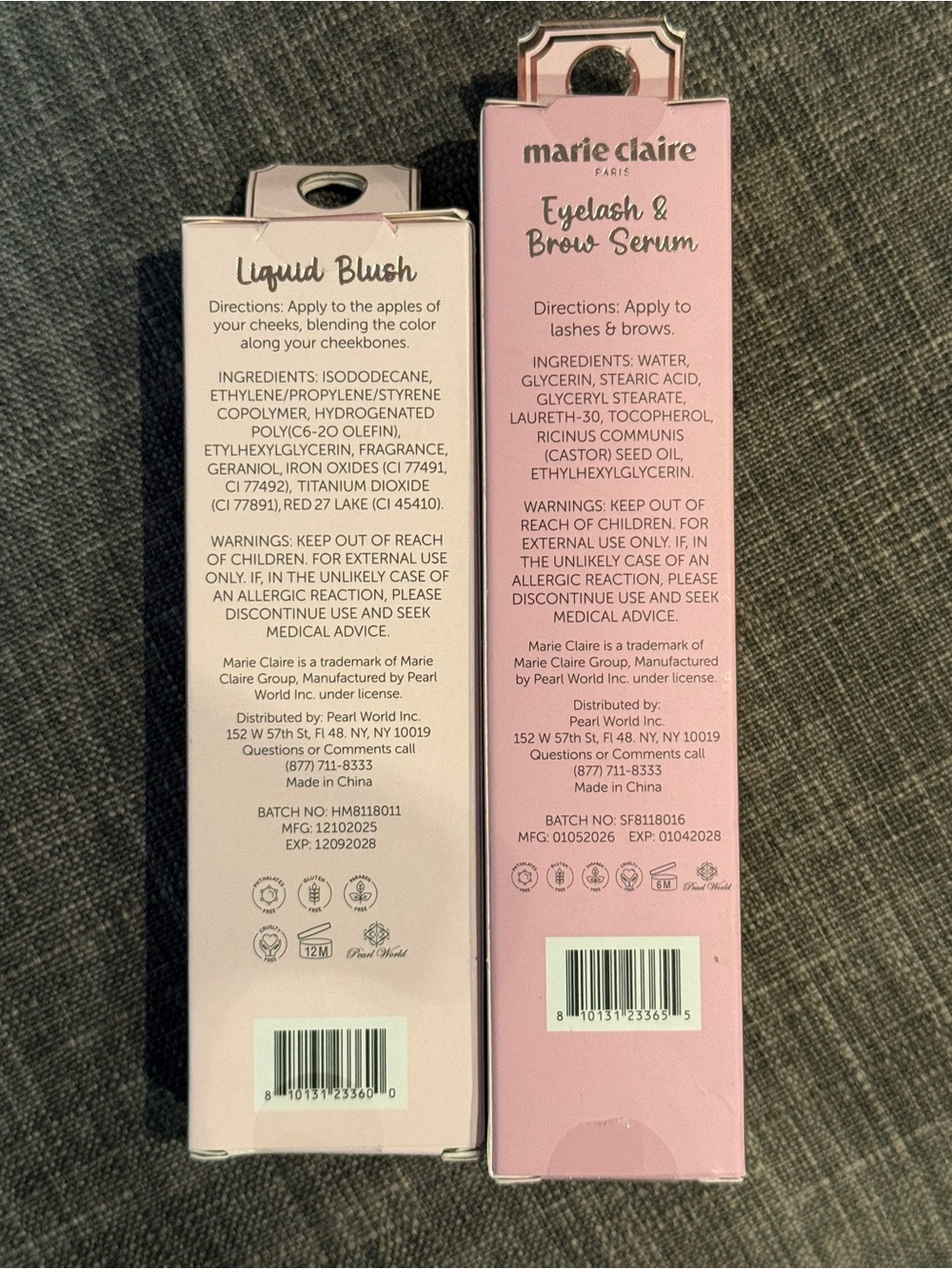 NIB Marie Claire Paris Makeup Bundle - Eyelash & Brow Serum + Liquid Blush - Picture 2 of 2